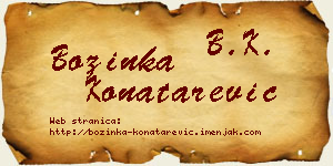 Božinka Konatarević vizit kartica
